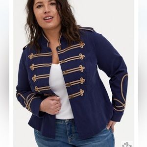 ⭐️NWT Torrid Navi Twill Crop Military Peplum  Coat⭐️